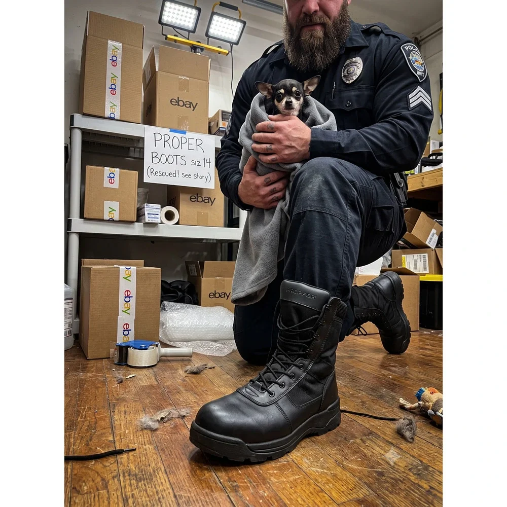 Propper Tactical Duty Boots Black Leather Side Zip Combat Military Men's Size 14